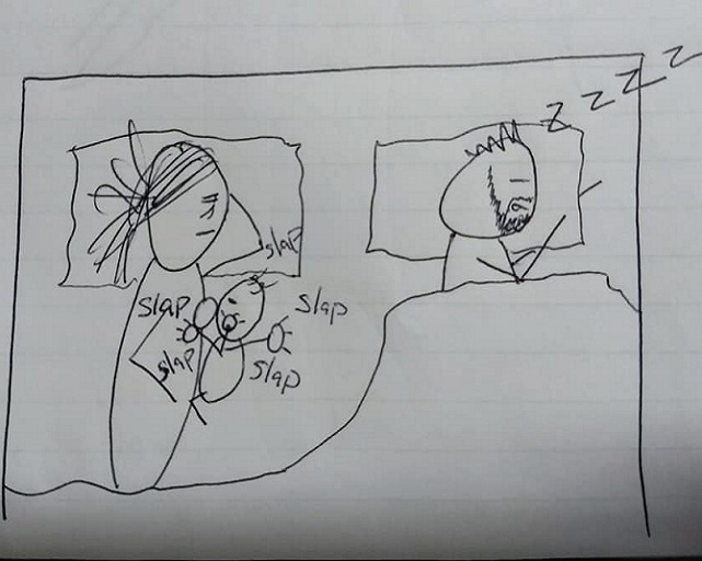 Mums useless nipples comic shows her husband why she’s so frazzled